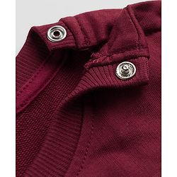 Babyhug Heavy Gauge 100% Cotton Terry Knit Sweatshirt With Full Sleeves and Baseball Print - Brown