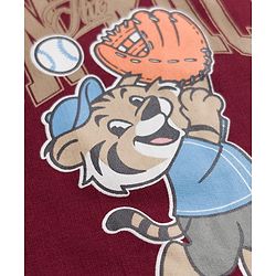 Babyhug Heavy Gauge 100% Cotton Terry Knit Sweatshirt With Full Sleeves and Baseball Print - Brown