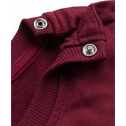 Babyhug Heavy Gauge 100% Cotton Terry Knit Sweatshirt With Full Sleeves and Baseball Print - Brown