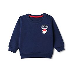 Babyhug 100% Cotton Knit Sweatshirt with Full Sleeves and Cool Edition New York City Brooklyn Atheletic Department Text in Blue & Red Pack of 2