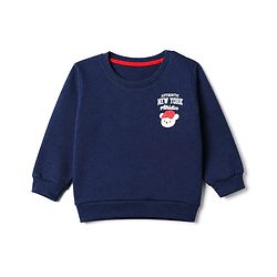 Babyhug 100% Cotton Knit Sweatshirt with Full Sleeves and Cool Edition New York City Brooklyn Atheletic Department Text in Blue & Red Pack of 2