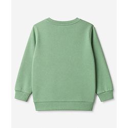 Babyhug 100% Cotton Heavy Gauge Terry Knit Sweatshirts with Full Sleeves and Always Happy Tiger & My Daddy is my Super Hero Text Print in Pack of 2 - Orange Light Green