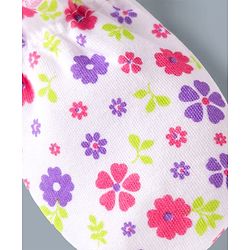 Babyhug 100% Cotton Interlock Knit Mittens & Booties Set With Floral Print - Pink
