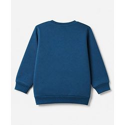 Babyhug Terry Knit Heavy Gauge Sweatshirts with Full Sleeves & Text Print Pack of 2 - Green & Blue