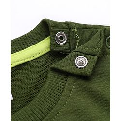 Babyhug Terry Knit Heavy Gauge Sweatshirts with Full Sleeves & Text Print Pack of 2 - Green & Blue