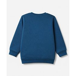 Babyhug Terry Knit Heavy Gauge Sweatshirts with Full Sleeves & Text Print Pack of 2 - Green & Blue