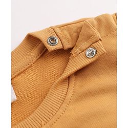 Babyhug Heavy Gauge Terry Knit Sweatshirt With Full Sleeves and Happy Days Text Print Pack f 2 - Navy Blue & Golden Pack of 2