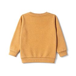 Babyhug Heavy Gauge Terry Knit Sweatshirt With Full Sleeves and Happy Days Text Print Pack f 2 - Navy Blue & Golden Pack of 2