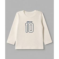 Babyhug 100% Cotton Knit Full Sleeves T-Shirts with Captain Text Print Pack of 3 - White Red & Navy Blue