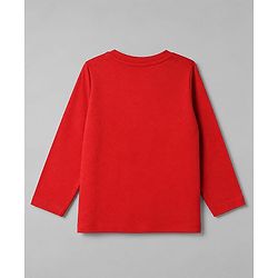 Babyhug 100% Cotton Knit Full Sleeves T-Shirts with Captain Text Print Pack of 3 - White Red & Navy Blue