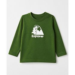 Babyhug 100% Cotton Knit Full Sleeves T-Shirts with Explorer & Cute Crew Text with Bear Print Pack of 3 - Navy Blue Green & White