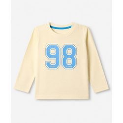 Babyhug 100% Cotton Knit Full Sleeevs T-Shirts with Tokyo Athletic & Number Print Pack of 3 - Red, Blue & Cream