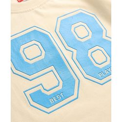 Babyhug 100% Cotton Knit Full Sleeevs T-Shirts with Tokyo Athletic & Number Print Pack of 3 - Red, Blue & Cream