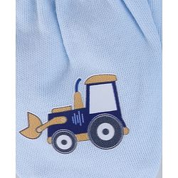 Babyhug 100% Cotton Interlock Knit Mittens & Booties with Vehicle Print - Sky Blue