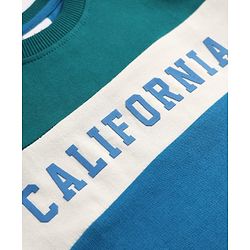 Babyhug 100% Cotton Terry Knit Full Sleeves T-shirt & Joggers Set With California Text Print - White