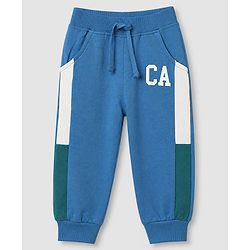 Babyhug 100% Cotton Terry Knit Full Sleeves T-shirt & Joggers Set With California Text Print - White