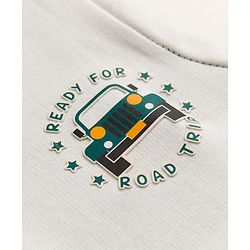 Babyhug 100% Cotton Knit Full Sleeves Vehicles & Text Printed Cut N Sew Sweatshirt & Joggers Set - Green & Yellow