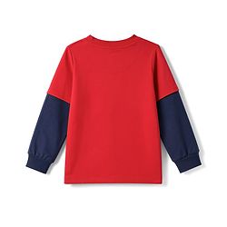 Babyhug 100% Cotton Terry Knit Full Sleeves T-Shirt With Text Print & Joggers Set - Red