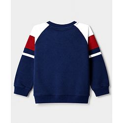 Babyhug 100% Cotton Terry Knit Full Sleeves T-Shirt and Joggers Set with Football Print - Navy Blue