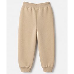 Babyhug 100% Cotton Terry Knit Full Sleeves Sweatshirt and Jogger with Bear Applique - Beige