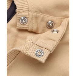 Babyhug 100% Cotton Terry Knit Full Sleeves Sweatshirt and Jogger with Bear Applique - Beige