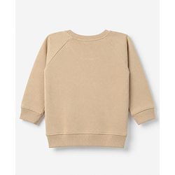 Babyhug 100% Cotton Terry Knit Full Sleeves Sweatshirt and Jogger with Bear Applique - Beige