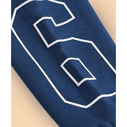 Babyhug 100% Cotton Terry Knit Full Sleeves Sweatshirt and Joggers Set with Varsity Print - Blue