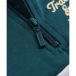 Babyhug 100% Cotton Terry Knit Full Sleeves Sweatshirt and Joggers Set with Varsity Print - Blue
