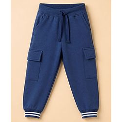 Babyhug 100% Cotton Terry Knit Full Sleeves Sweatshirt and Joggers Set with Varsity Print - Blue