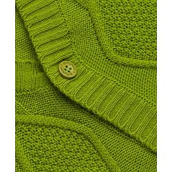 Babyhug Knit Full Sleeves Front Open Sweaters with Cable Knit Design - Green