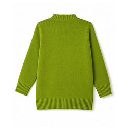 Babyhug Knit Full Sleeves Front Open Sweaters with Cable Knit Design - Green