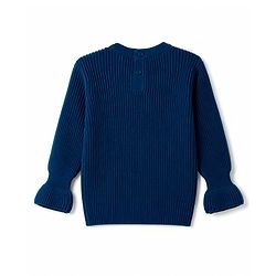 Babyhug Knit Full Sleeves  Pullovers With Bow Applique - Navy Blue