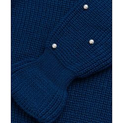 Babyhug Knit Full Sleeves  Pullovers With Bow Applique - Navy Blue