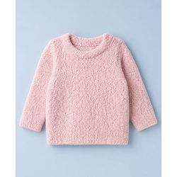 Babyhug Knit Full Sleeves Pullovers Sweaters With Texture - Pink