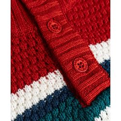 Babyhug Knit Full Sleeves Pullover with Striped Design - Red