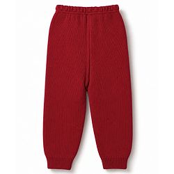 Babyhug Knit Full Sleeves Winter Wear Sets with Bow Applique - Red
