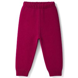 Babyhug Knit Full Sleeves Skivi Ribbed Winter Wear Top & Jogger Set Bow Applique - Fuschia