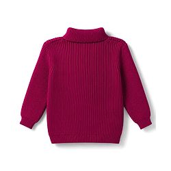 Babyhug Knit Full Sleeves Skivi Ribbed Winter Wear Top & Jogger Set Bow Applique - Fuschia