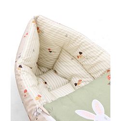 Babyhug Premium 100% Cotton Muslin Sleeping Bag - Woodland Print - Beige| Breathable Baby Sleep Sack| Hooded Swaddle Wrap| Easy Button Closure| Soft Lightweight| New Born Essential