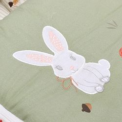 Babyhug Premium 100% Cotton Muslin Sleeping Bag - Woodland Print - Beige| Breathable Baby Sleep Sack| Hooded Swaddle Wrap| Easy Button Closure| Soft Lightweight| New Born Essential