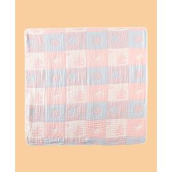 Babyhug 6 Layer 100% Cotton Baby Blanket - Blue & Pink| All-Season Lightweight Blanket| Soft & Breathable| Gentle on Baby's Skin| Unisex Baby Bedding Essential| Machine Washable| New Born Gifting
