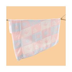 Babyhug 6 Layer 100% Cotton Baby Blanket - Blue & Pink| All-Season Lightweight Blanket| Soft & Breathable| Gentle on Baby's Skin| Unisex Baby Bedding Essential| Machine Washable| New Born Gifting