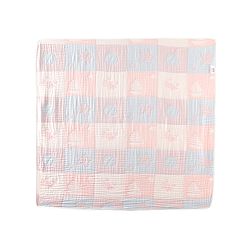 Babyhug 6 Layer 100% Cotton Baby Blanket - Blue & Pink| All-Season Lightweight Blanket| Soft & Breathable| Gentle on Baby's Skin| Unisex Baby Bedding Essential| Machine Washable| New Born Gifting