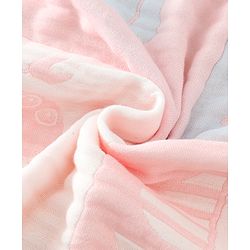 Babyhug 6 Layer 100% Cotton Baby Blanket - Blue & Pink| All-Season Lightweight Blanket| Soft & Breathable| Gentle on Baby's Skin| Unisex Baby Bedding Essential| Machine Washable| New Born Gifting