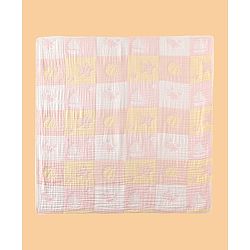 Babyhug 6 Layer 100% Cotton Baby Blanket - Blue & Pink| All-Season Lightweight Blanket| Soft & Breathable| Gentle on Baby's Skin| Unisex Baby Bedding Essential| Machine Washable| New Born Gifting