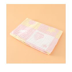 Babyhug 6 Layer 100% Cotton Baby Blanket - Blue & Pink| All-Season Lightweight Blanket| Soft & Breathable| Gentle on Baby's Skin| Unisex Baby Bedding Essential| Machine Washable| New Born Gifting