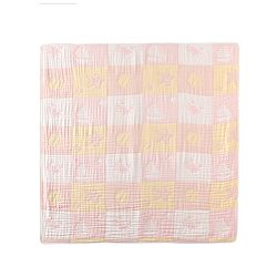 Babyhug 6 Layer 100% Cotton Baby Blanket - Blue & Pink| All-Season Lightweight Blanket| Soft & Breathable| Gentle on Baby's Skin| Unisex Baby Bedding Essential| Machine Washable| New Born Gifting