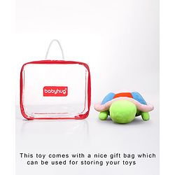 Babyhug Turtle Soft Toy Green & Pink - Length 25 cm