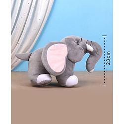 Babyhug Baby Elephant Soft Toy Grey - Height 23 cm - Height 23 cm Grey