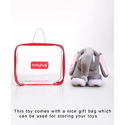 Babyhug Baby Elephant Soft Toy Grey - Height 23 cm - Height 23 cm Grey